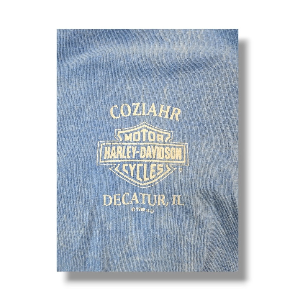 Vintage HARLEY DAVIDSON Embroidered Blue Polo Shirt Men's XL USA Made - Picture 6 of 8